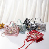 Transparent Daisy Pattern Shoulder Bag Chain Strap Messenger Handbag