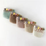 Girls Flower Straw Shoulder Bag Mini Handbag