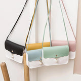 Pink Leather Crossbody Bags Women Girl Solid Shoulder Messenger Bag Ladies