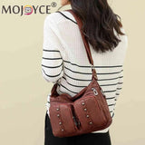 Women's Soft PU Leather Tote Bag for Weekend Vacation