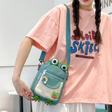 Cartoon Animal Commute Bag Nylon Phone Bag Earphone Hole