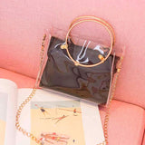 Lady Shoulders Bags Women PVC Jelly Package Female Chain Transparent Handbag