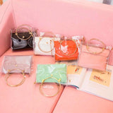 Lady Shoulders Bags Women PVC Jelly Package Female Chain Transparent Handbag