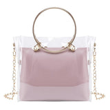Lady Shoulders Bags Women PVC Jelly Package Female Chain Transparent Handbag
