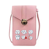 Small Pu Leather Crossbody Bag Teeth Print Shoulder Packet