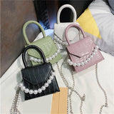 Stone Pattern Women Messenger Handbags Creative Pearl Totes