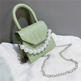 Stone Pattern Women Messenger Handbags Creative Pearl Totes