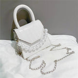 Stone Pattern Women Messenger Handbags Creative Pearl Totes