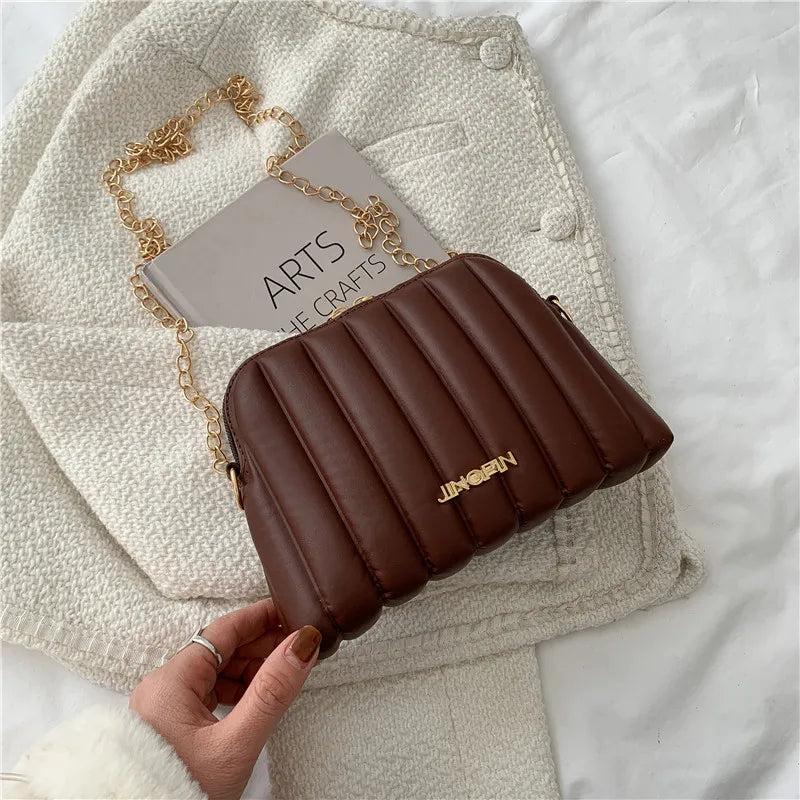 Women's Casual Shell Bag Chain Zipper Messenger Bags Shoulder Bag Tote Handbag C