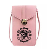 Skull Print Phone Bag Crossbody Wallet Waterproof Touch Screen