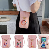 PU Leather Crossbody Bag Wallet with Paint Letter Print