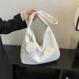 Nylon Quilted Tote Bag Large Capacity Shoulder Satchel