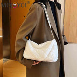 Autumn Winter Ladies Crossbody Bags Rhombus Pattern Plush Shoulder Bag Casual