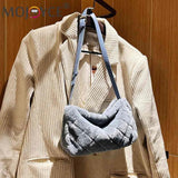Autumn Winter Ladies Crossbody Bags Rhombus Pattern Plush Shoulder Bag Casual