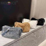 Autumn Winter Ladies Crossbody Bags Rhombus Pattern Plush Shoulder Bag Casual