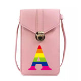 Rainbow Phone Bag PU Leather Crossbody Wallet Touch Screen Shoulder Packet