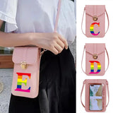 Rainbow Phone Bag PU Leather Crossbody Wallet Touch Screen Shoulder Packet
