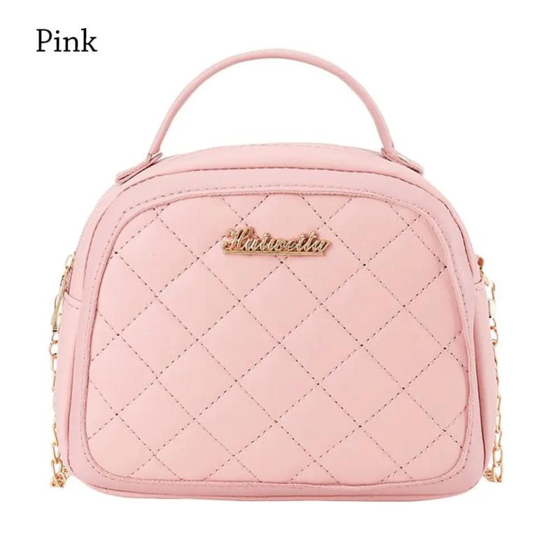 PU Handbags Diamond Grids Women's Shoulder Bag Girls Messenger Bag