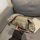 Quilted Women Messenger Bag Buckle Ladies Handbags Casual Flap Nylon