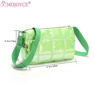 Winter Shoulder Bag Quilted Check Ladies Shopper Bag Casual Nylon Soft Portable