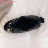 Winter Shoulder Bag Quilted Check Ladies Shopper Bag Casual Nylon Soft Portable