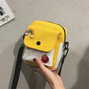 Women Canvas Mini Student Bag Cell Phone Crossbody Casual Ladies Shoulder Bag