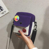 Women Canvas Mini Student Bag Cell Phone Crossbody Casual Ladies Shoulder Bag