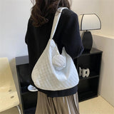 Nylon Quilted Tote Bag Large Capacity with Small Purse for Ladies Girls