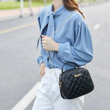 PU Leather Handbags Wild Rhombus Women's Shoulder Bag