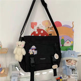 Harajuku Canvas Crossbody Bag Versatile Casual Handbag for Women