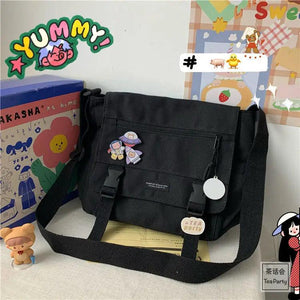 Harajuku Canvas Crossbody Bag Versatile Casual Handbag for Women