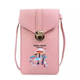 Mushroom Print Phone Bag Card Holder Wallet Messenger Bag
