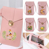 Mushroom Print Phone Bag Card Holder Wallet Messenger Bag
