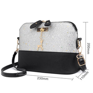 Sequins Tote Bags PU Leather Shell Clutch Bags
