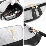 Sequins Tote Bags PU Leather Shell Clutch Bags