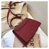 Retro Leather Crossbody Shoulder Bag Solid Color Handbag