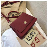 Retro Leather Crossbody Shoulder Bag Solid Color Handbag