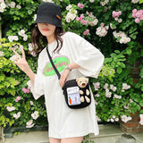 Cute Bear Messenger Bag Adjustable Strap Shoulder Bag