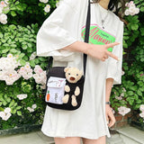 Cute Bear Messenger Bag Adjustable Strap Shoulder Bag