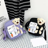 Cute Bear Messenger Bag Adjustable Strap Shoulder Bag