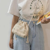 Summer Straw Woven Lace Flower Shoulder Bag
