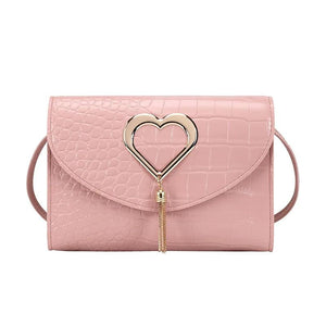 Sweet Heart Decoration Handbags PU Leather Shoulder Bags Tassel Crossbody Bags