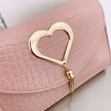 Sweet Heart Decoration Handbags PU Leather Shoulder Bags Tassel Crossbody Bags