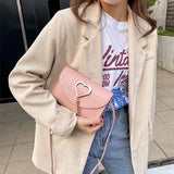 Sweet Heart Decoration Handbags PU Leather Shoulder Bags Tassel Crossbody Bags