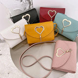 Sweet Heart Decoration Handbags PU Leather Shoulder Bags Tassel Crossbody Bags