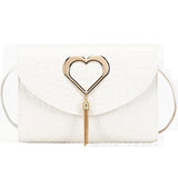 Sweet Heart Decoration Handbags PU Leather Shoulder Bags Tassel Crossbody Bags