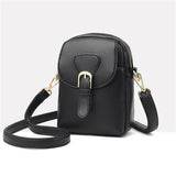 Vintage Pu Leather Small Crossbody Bags Solid Flap Phone Pouch