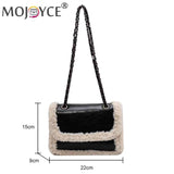 Retro Chain Shoulder Bags Fleece Faux Suede Handbag Street Satchel