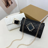Classic Square Lock Embroidery Totes Handbag