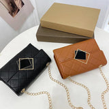 Classic Square Lock Embroidery Totes Handbag